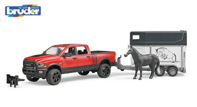 Bruder 02501 RAM 2500 Pick Up Truck with Horse Trailer & Horse