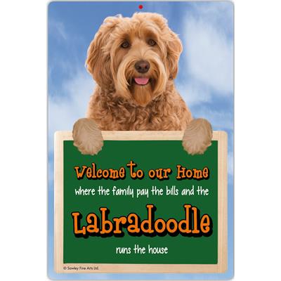 Labradoodle 'Runs the House' Dog Sign