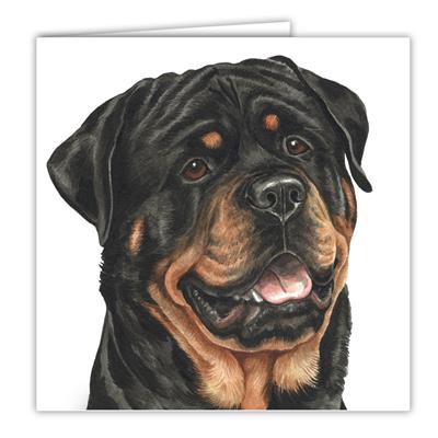 Rottweiler Greetings Card by WaggyDogz