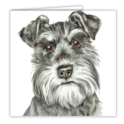 Schnauzer Greetings Card by WaggyDogz