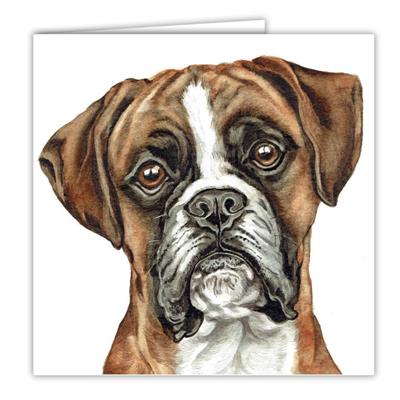 Boxer Greetings Card by WaggyDogz